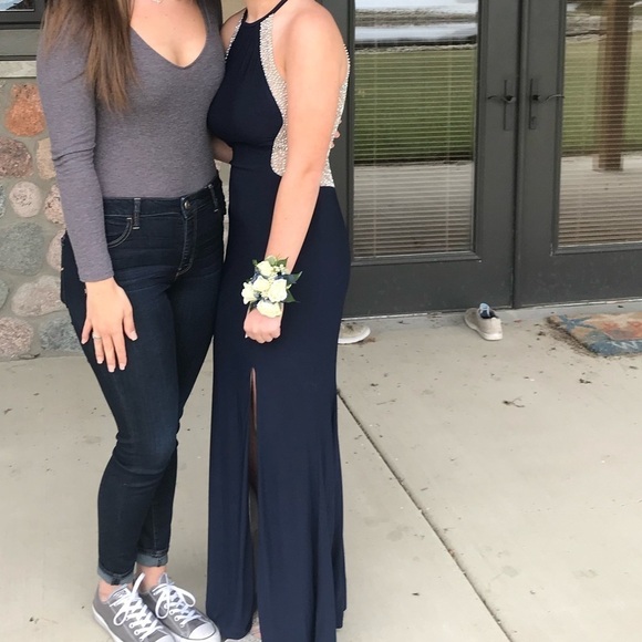 Navy Blue Prom Dress - Picture 1 of 4
